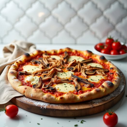 Sản phẩm Smoked Chicken Pizza gà xông khói thơm ngon.