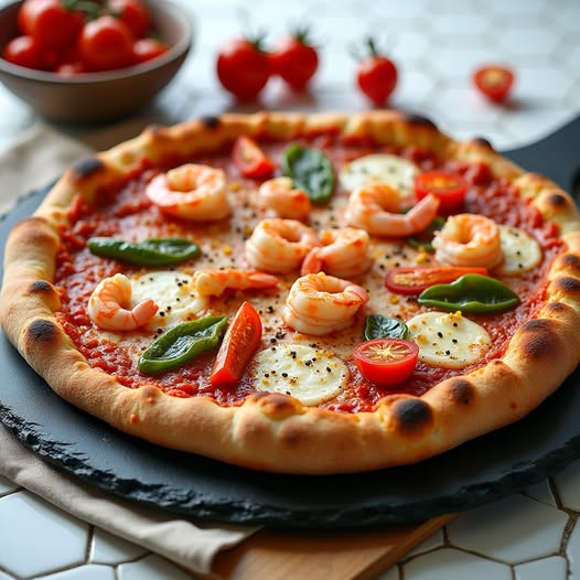 Sản phẩm Seafood Pizza hải sản tươi ngon hấp dẫn.