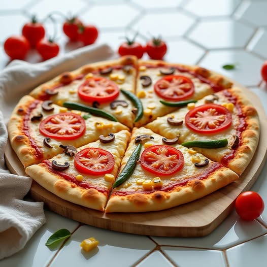 Sản phẩm Veggie Pizza rau củ tươi ngon hấp dẫn.